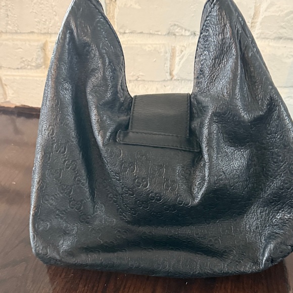 Gucci Black Leather GG Guccissima Hobo Shoulder Bag Vintage - Picture 8 of 12